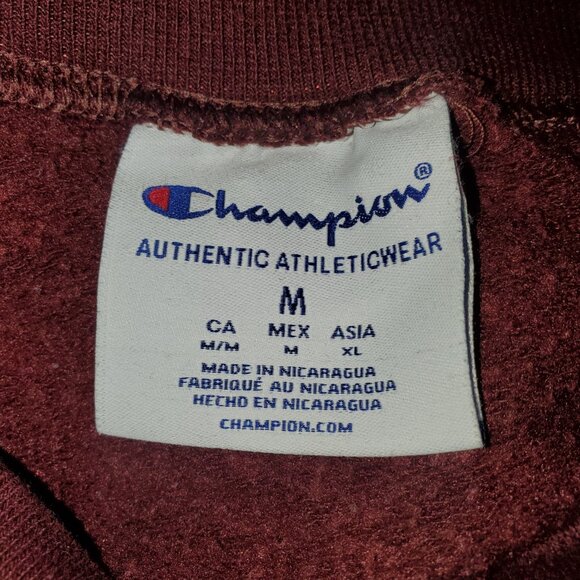 VTG Champion ASU Sweatshirt Men's M Maroon Embroidered Arizona State Spellout - Picture 5 of 6